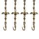 Brass Vintage Chain With Elephant, Oil Lamp and Peacock Figurine(Set Of 4 Pieces)